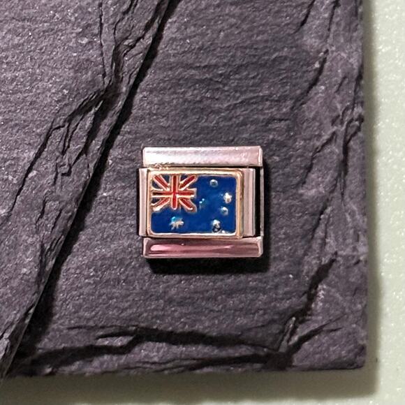 Australian Flag Italian Charm Bracelet Link - Picture 1 of 1